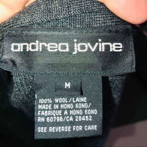 Andrea Jovine wool open front cardigan sweater medium - Picture 6 of 6